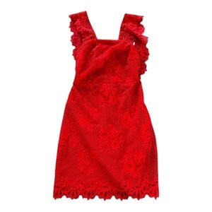 For Love & Lemons Lace red Mini Dress Women's Size Small EUC Like New